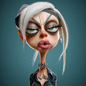 Animated jerky 3d character, a (Lady Gaga) in the style of (Lady...