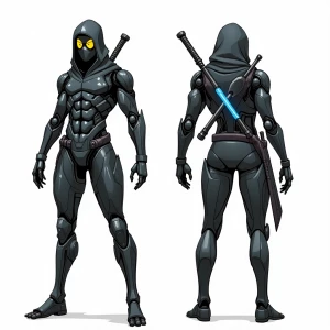 Concept sketch style "In a futuristic world, a ninja warrior cla...