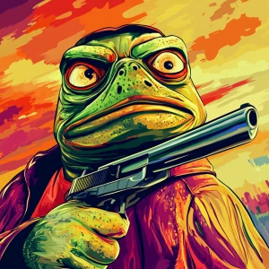 MEME PEPE in GTA art style — — in the style of a Grand Theft Au...