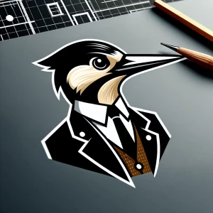A wood pecker for luxury architectural consultant brand