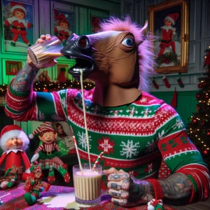 A photo of a Caucasian male with tattoos wearing an ugly light u...