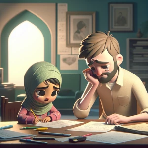 When you do homework with your dad and you he don’t know and he...