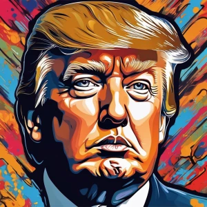 Cartoon vector image of Donald trump