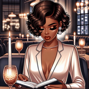 300dpi caramel skinned African American woman, flawless makeup,...