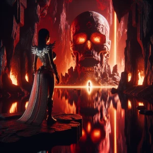 A dramatic and cinematic movie poster scene featuring a stunning...