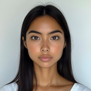 Portrait of a pretty 20-year-old Thai American woman from Redond...