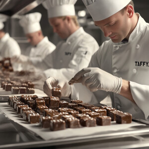 Create an image of a group of professional artisans wearing pris...