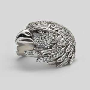 Handcrafted sterling silver ring featuring an intricately design...