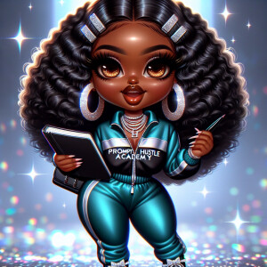 Create a excited hyper-realistic cartoon-style chibi style Afric...