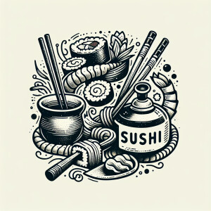 Draw a logo for the sushi restaurant "SUSHI XAC"