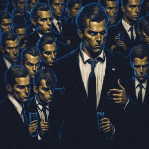 Donald Trump Jr. at a nightclub, in carton art style