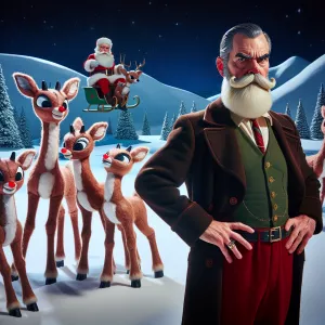 Rudolph the red nose reindeer with the other reindeer comet, Cup...