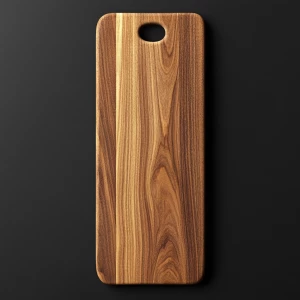 Create an image of an empty, sleek, elongated lighter wooden cha...