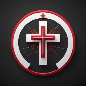 Design a professional medical sign with a black background, acce...