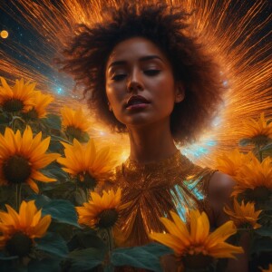 hyper realistic female goddess soul transformation spinning thro...