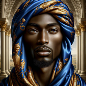 A hyper-realistic image of an African-American Jesus Christ, ser...