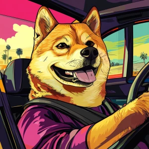MEME DOGE in GTA art style — Sit in a car and flex around — in t...
