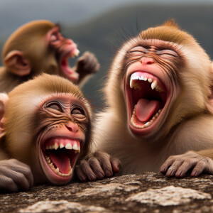 Monos riendo a carcajadas