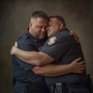 Lifesize digital photography portrait of a best romantic buddies...