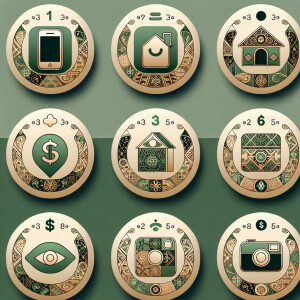 round covers for those highlights on Instagram. in green and bei...