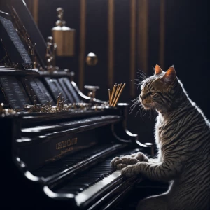 Create a photorealistic illustration of an anthropomorphic cat w...