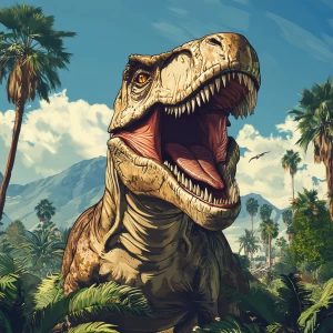 generate dino meme in GTA style