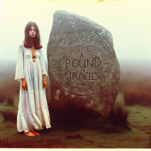 Faded color film photograph from 1971 of a stunningly beautiful,...