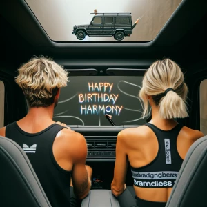 Please bra tulemon from the back with both with blondish.Hair bl...