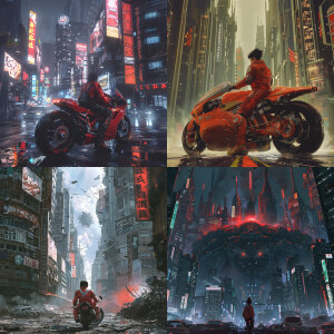 Create a very detailed version of the anime movie Akira in the s...