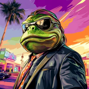 MEME PEPE in GTA art style — — in the style of a Grand Theft Au...