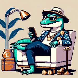 Generate an image of "Trendzilla," rich stylish, anthropomorphic...