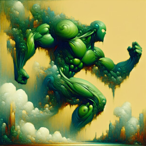 A melting Hulk, Salvador Dali style