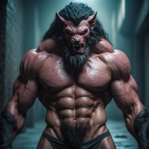 Lycans hairymuscles showing off full bod view