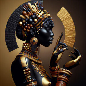 Made of gold and carved from ebony wood, this hypnotic ritual Af...