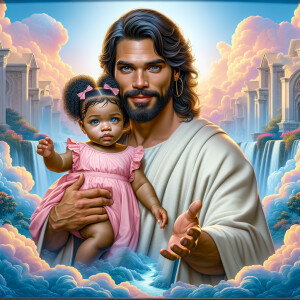 Create a 3D realistic artwork featuring the phrase 'Jesus Saves'...