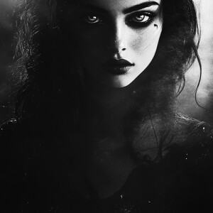 Born of dusk and shadow, she walks the line between worlds—a Dha...