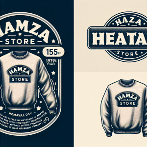 Create a realistic logo with the text "HAMZA STORE" and a pictur...