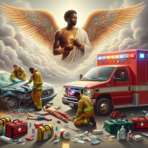 Create a realistic 3D oil painting depicting a scene of emergenc...