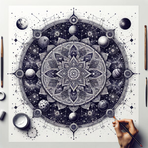 Pretty celestial vector art on white background, a celestial man...