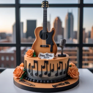 Creating an ultra-realistic cake design with a Nashville theme s...