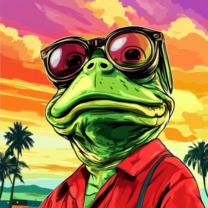 MEME PEPE in GTA art style, Pepe wifi balss, in the style of a...