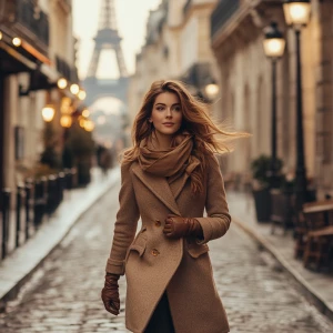 A cinematic scene of a stunning fit young woman  walking gracefu...