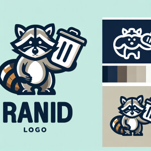 raccoon holding trash