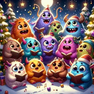 Cute Monster’s singing Christmas carols