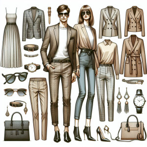 Design a collection of upscale, modern clothing and accessories...