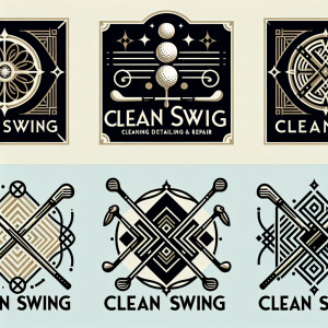 Create three luxurious and sleek logo designs for Clean Swing, a...
