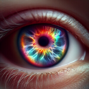 Rainbow colored eyes