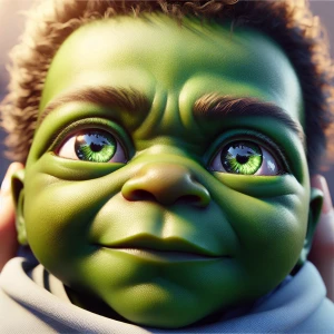 close-up panoramicrophotograph looking-down into the intense eye...