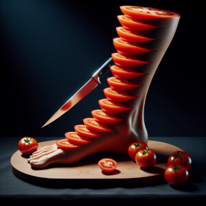 a 16k HD photography realistic image depicting a leg shaped obje...