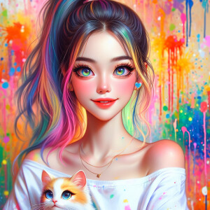 (solid background), ((multiple thick acrylic pigment vivid color...